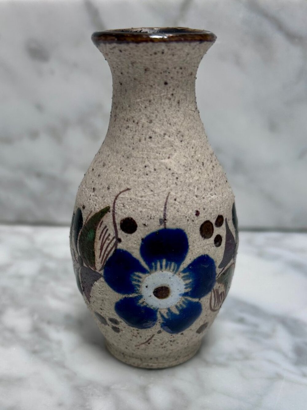 Vintage Mexican Tonala Pottery Bud Vase
